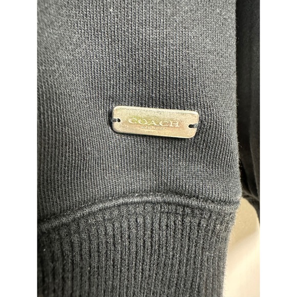 Coach Womens Black Long Sleeve Crewneck Sweatshirt Black Floral Logo Size Medium - Picture 4 of 5